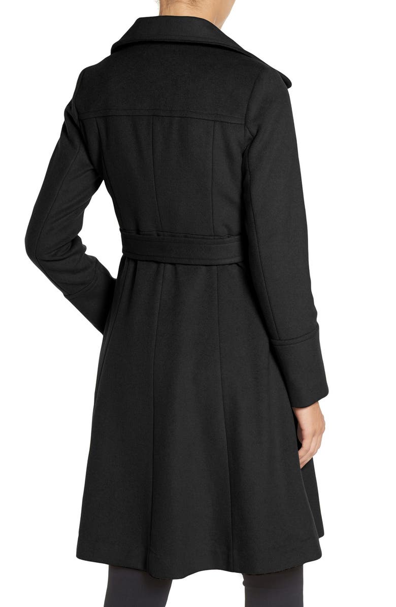 Eliza J Luxe Wool Blend Belted Long A-Line Coat, Alternate, color, 