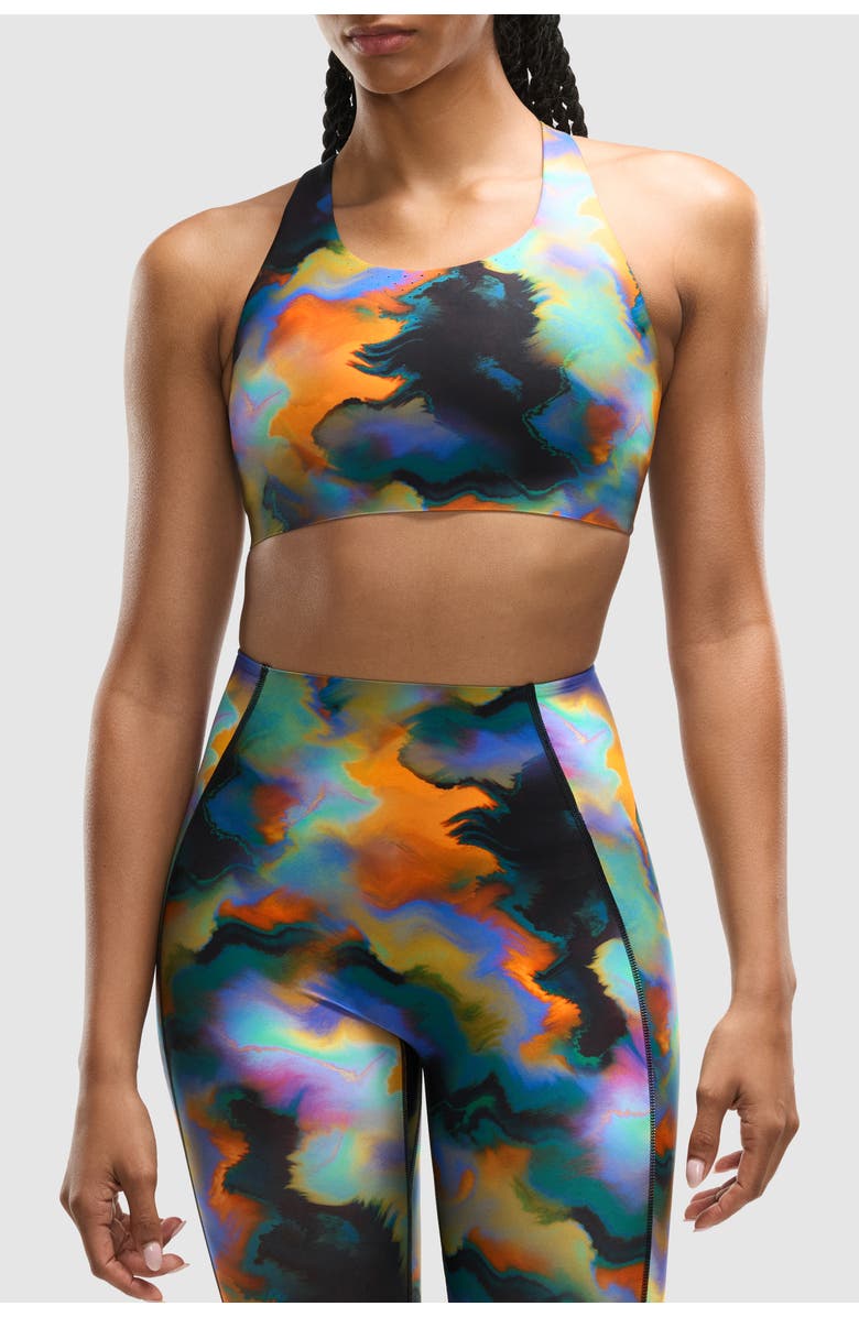 Peloton Printed PaceForm Laser Perforated Bra, Main, color, Heatmap Print