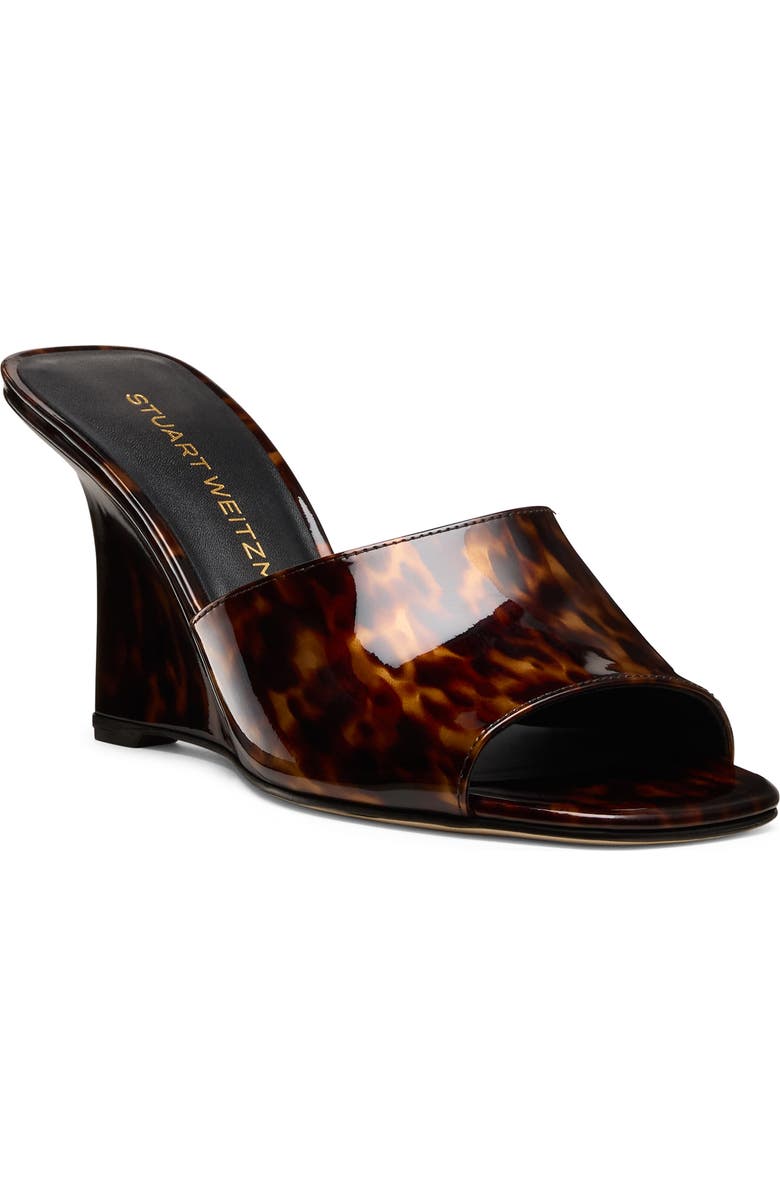 Stuart Weitzman Vinnie 85 Patent Leather Wedge Mule, Main, color, Classic