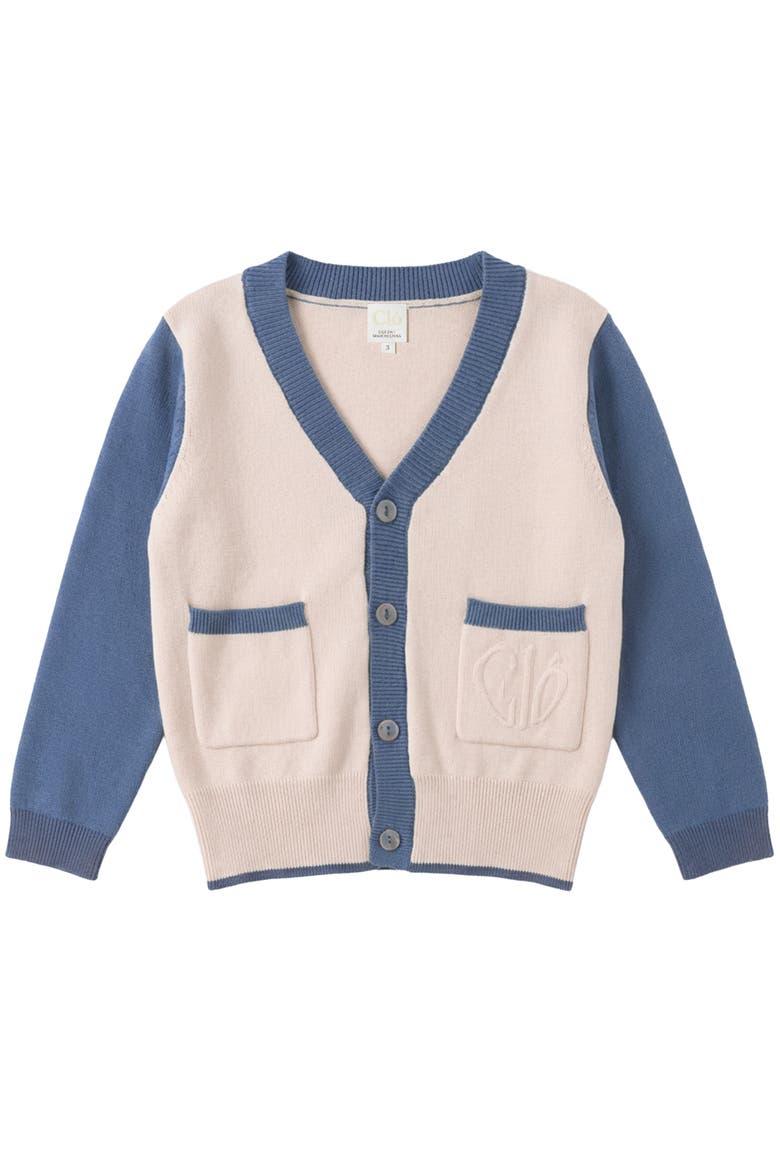 Cardigan In Jersey Knit, Main, color, Natural/Blue