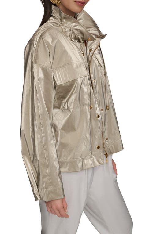 Donna Karan New York Metallic Jacket In Gold