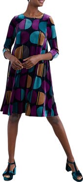 Seasalt Cornwall Mahonia Abstract Print Velvet Shift Dress