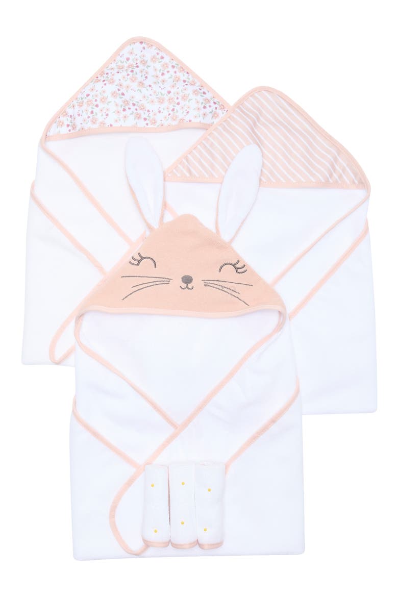 Bunny Bath Towel & Washcloth Set, Main, color, BUNNY