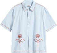 Wax London Keats Embroidered Short Sleeve Button-Up Shirt