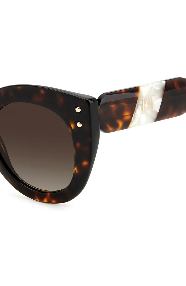 Carolina Herrera 50mm Cat Eye Sunglasses, Alternate, color, Havana White