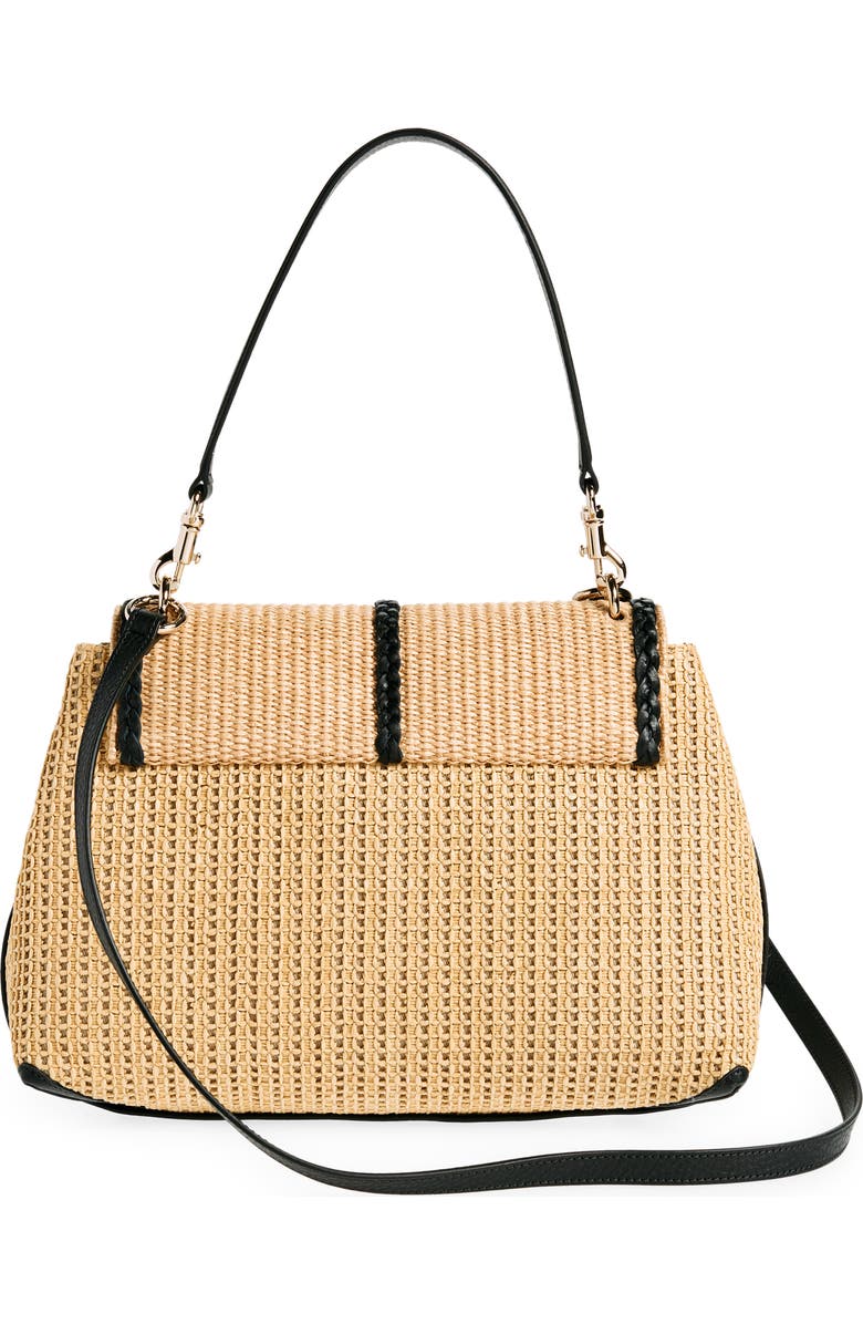 Chloé Medium Penelope Raffia & Leather Shoulder Bag, Alternate, color,