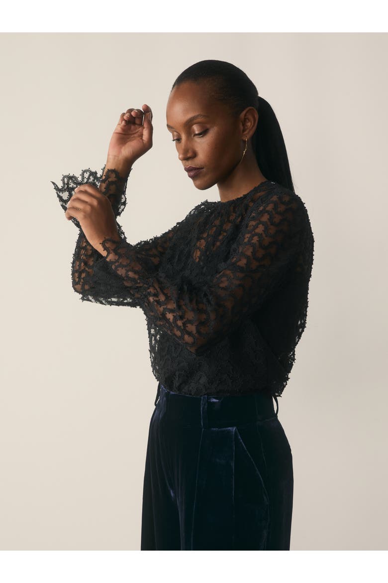 Aliano Round Neck Blouse, Alternate, color, Black