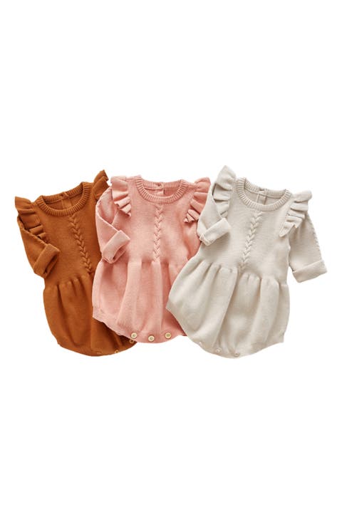 Lizzie Ruffle Sleeve Knit Cotton Bodysuit (Baby)