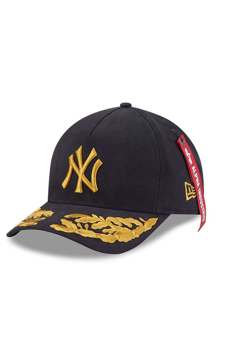 New Era x Alpha Industries Men's New Era x Alpha Industries  Black New York Yankees A-Frame 9FORTY Adjustable Hat, Main, color, Black