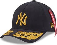 New Era x Alpha Industries Men's New Era x Alpha Industries Black New York Yankees A-Frame 9FORTY Adjustable Hat