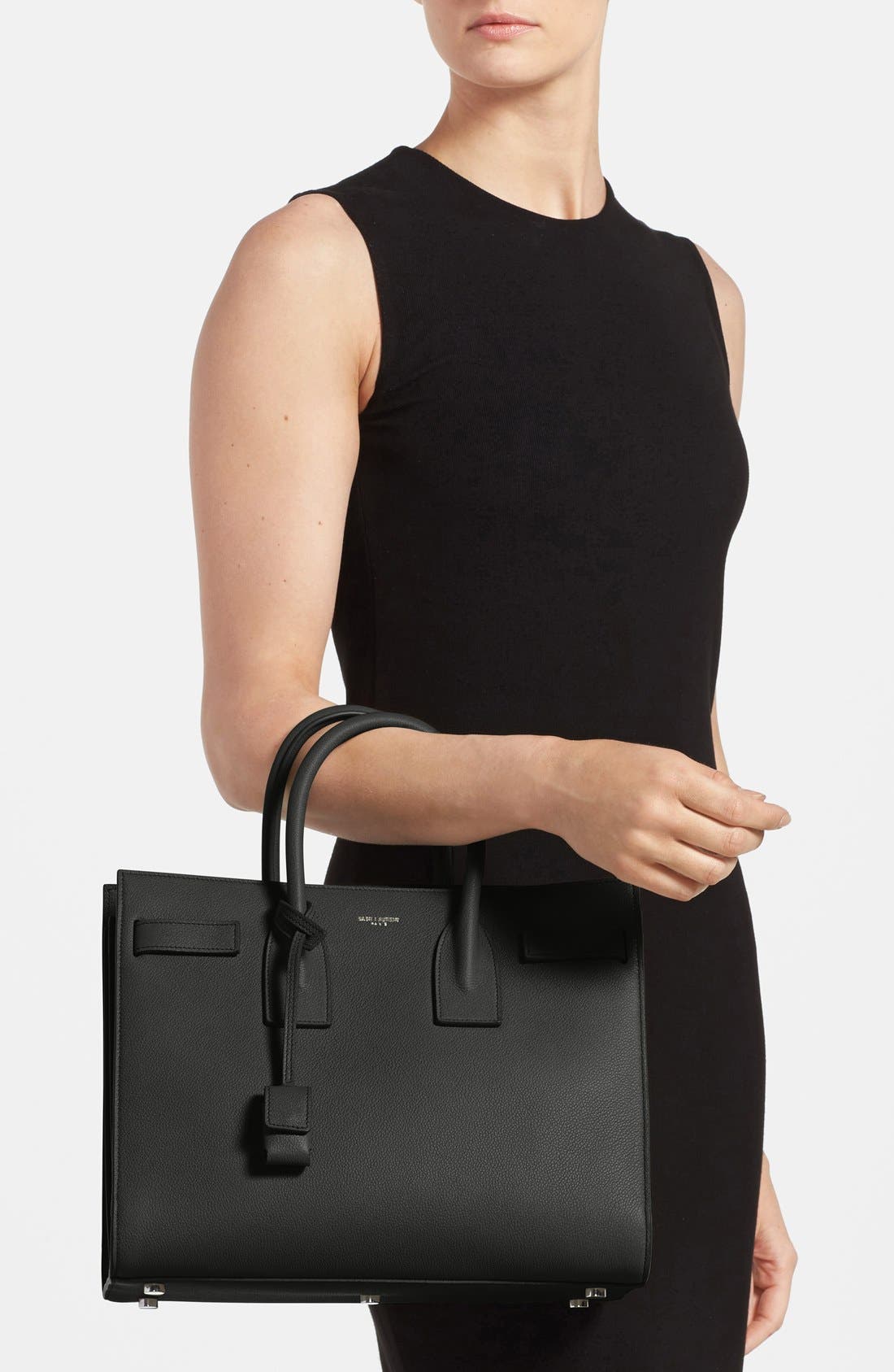 Saint Laurent 'Small Sac de Jour' Grained Leather Tote, Alternate, color, 