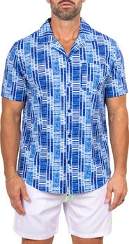 Maceoo Marthy Blue Camp Shirt