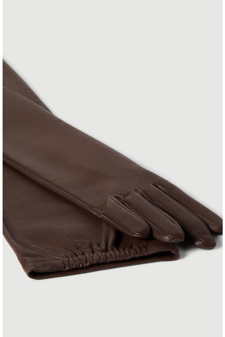 Nappa leather long gloves, Alternate, color, Rust Brown