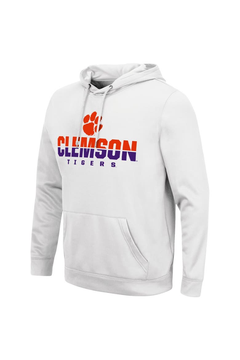 Men's Colosseum White Clemson Tigers Lantern Pullover Hoodie, Alternate, color, White