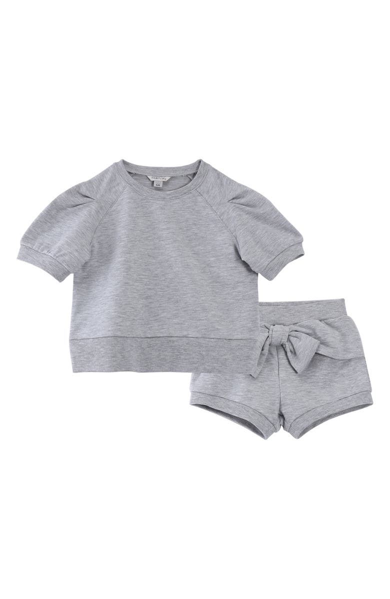 Habitual Kids Kid's Short Sleeve Sweatshirt & Tie Front Shorts Set, Main, color, 