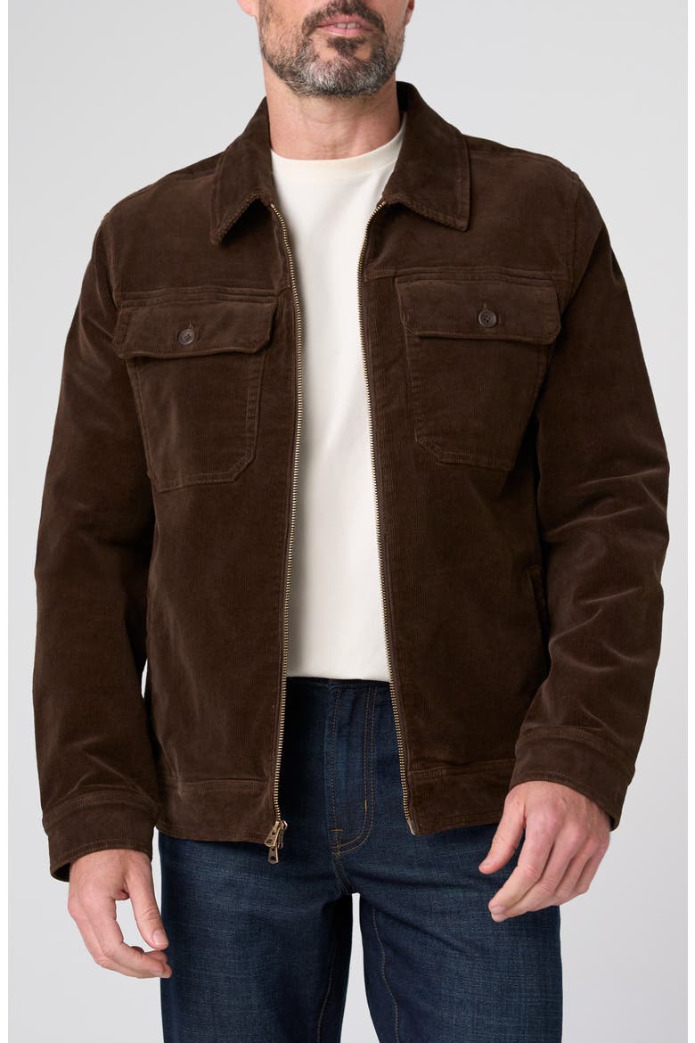 Two-Way Zip Corduroy Jacket, Main, color, BROWN