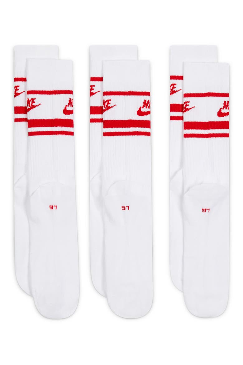 3-Pack Dri-FIT Everyday Essentials Crew Socks, Alternate, color, 102 WHITE/UNVRED