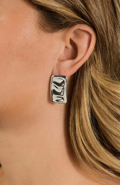 Sterling Forever Monet Molten Bar Stud Earrings In Silver