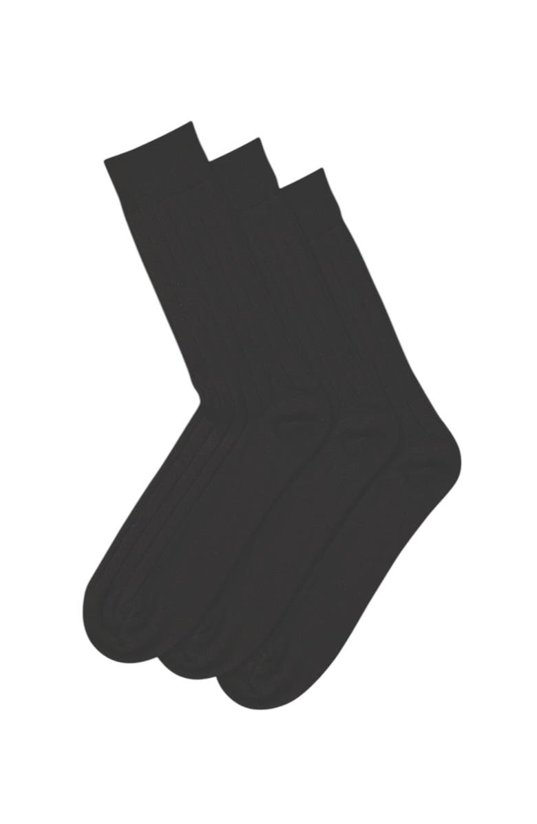 Charles Tyrwhitt Wool Rich 3 Pack Socks, Main, color, Black