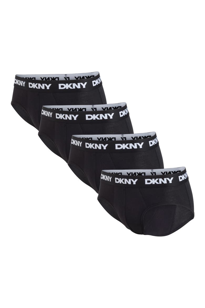 Cotton Stretch Pack of 4 Briefs, Main, color, BLACK/BLACK/BLACK/BLACK