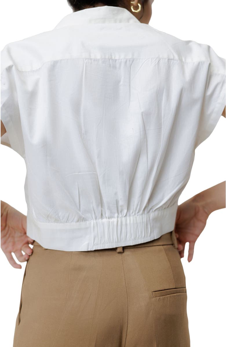 Reistor Oversized Crop Shirt, Alternate, color, Shell Off-White