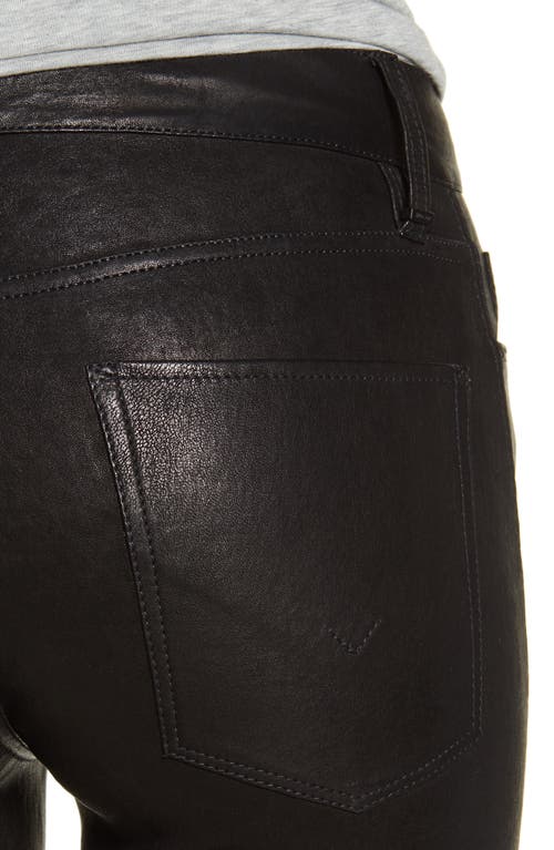 Hudson Jeans Nico Mid-rise Straight Leather Pant In Black