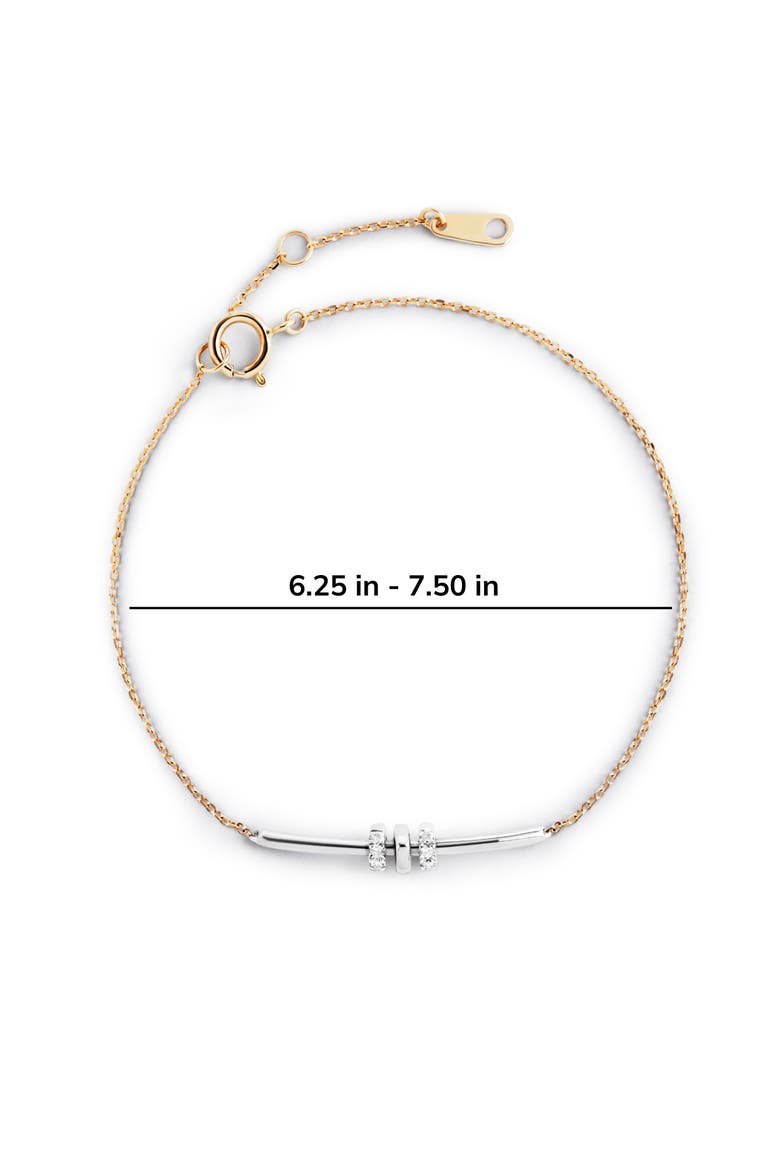 Solid Yellow Gold - Diamond Links Bar Bracelet, Alternate, color, Two-Tone