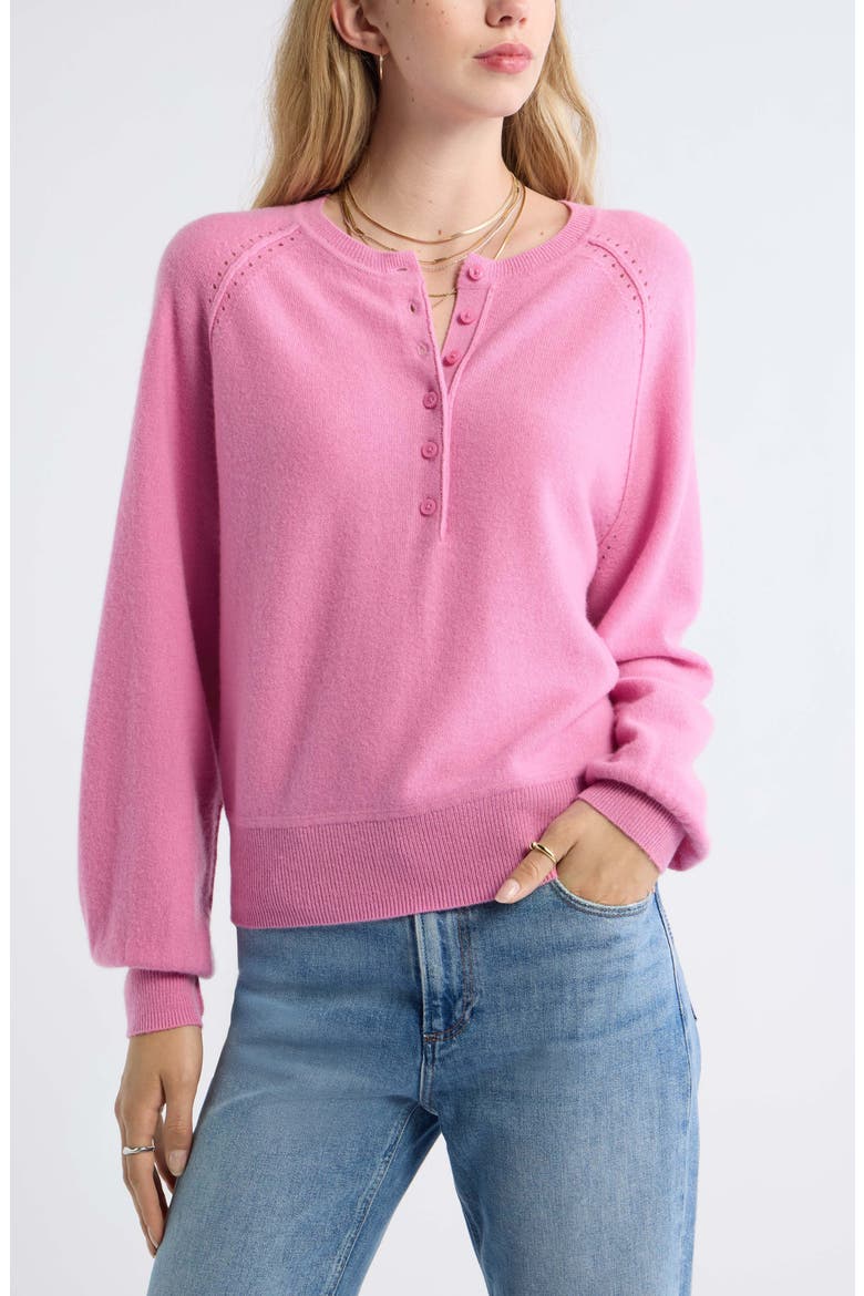 Wool & Cashmere Blend Henley Sweater, Main, color, PINK PRINCE