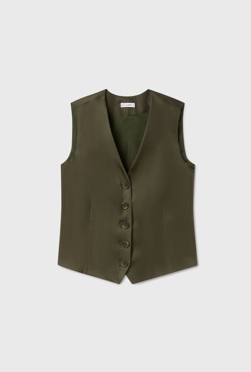 Shop Silk Laundry Twill Vest Pine