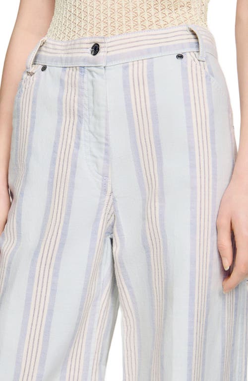 Sandro Striped Jeans In Blue