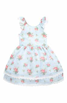 Pippa & Julie Kids' Joyce Floral Stripe Fit & Flare Dress