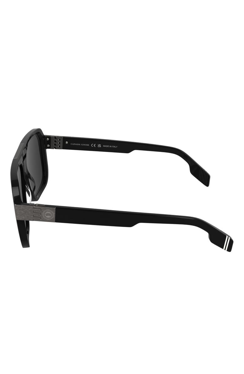 Canada Goose 59mm Modified Rectangular Sunglasses, Alternate, color, Black