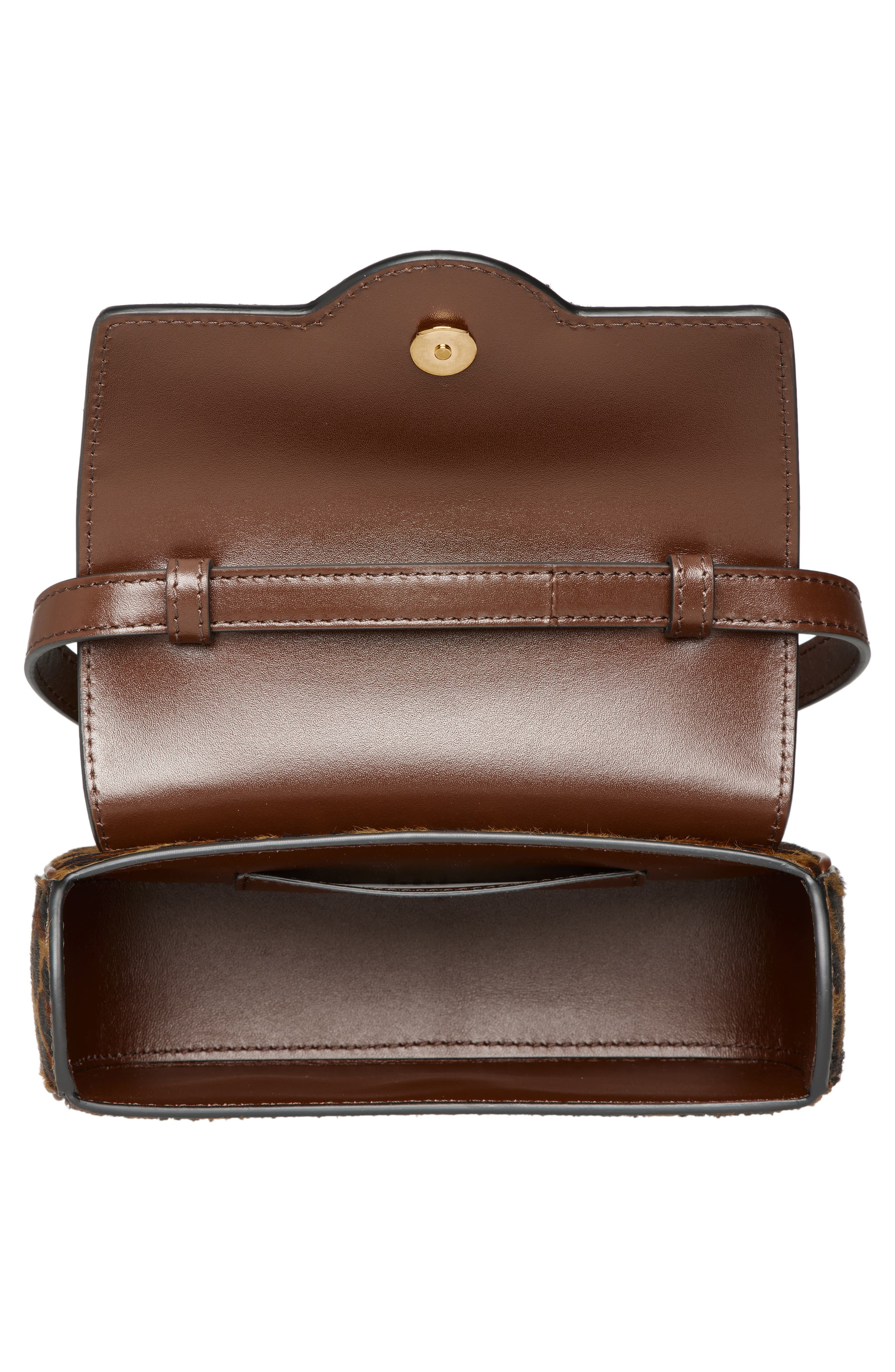 Versace Mini La Medusa Leopard Print Genuine Calf Hair Top Handle Bag, Alternate, color, 