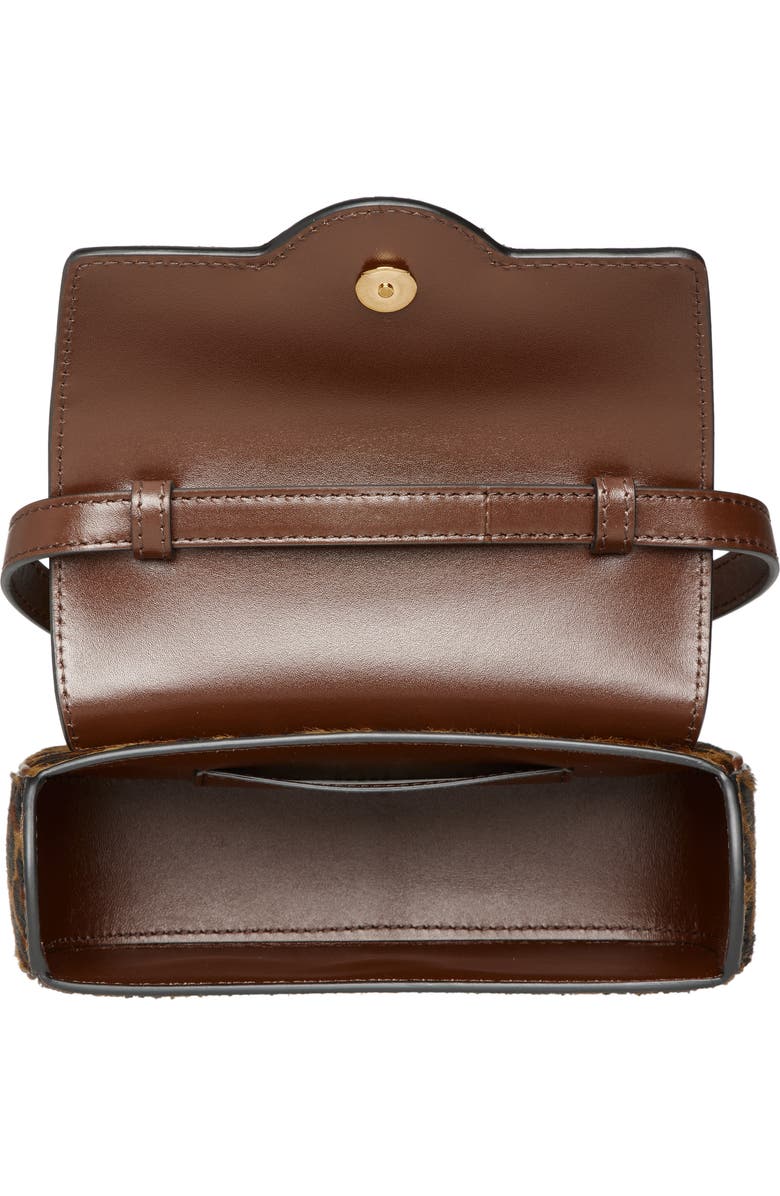 Versace Mini La Medusa Leopard Print Genuine Calf Hair Top Handle Bag, Alternate, color,