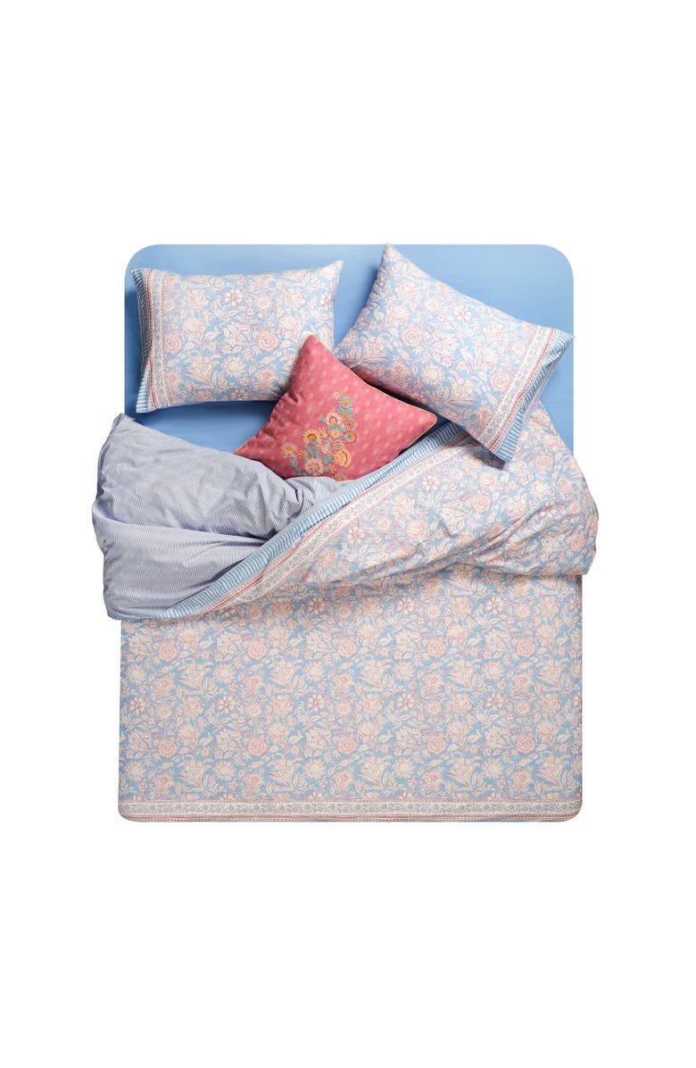 Zsa Zsa Zsu Lahor 200 Tc King Size 100% Cotton Percale Duvet Cover Full Set 94X87 In, Alternate, color, Blue