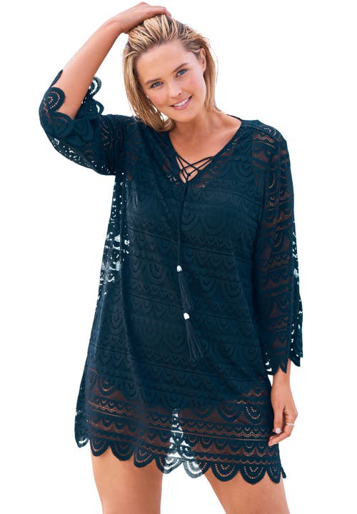 Swim 365 Scallop Lace Cover Up In Green
