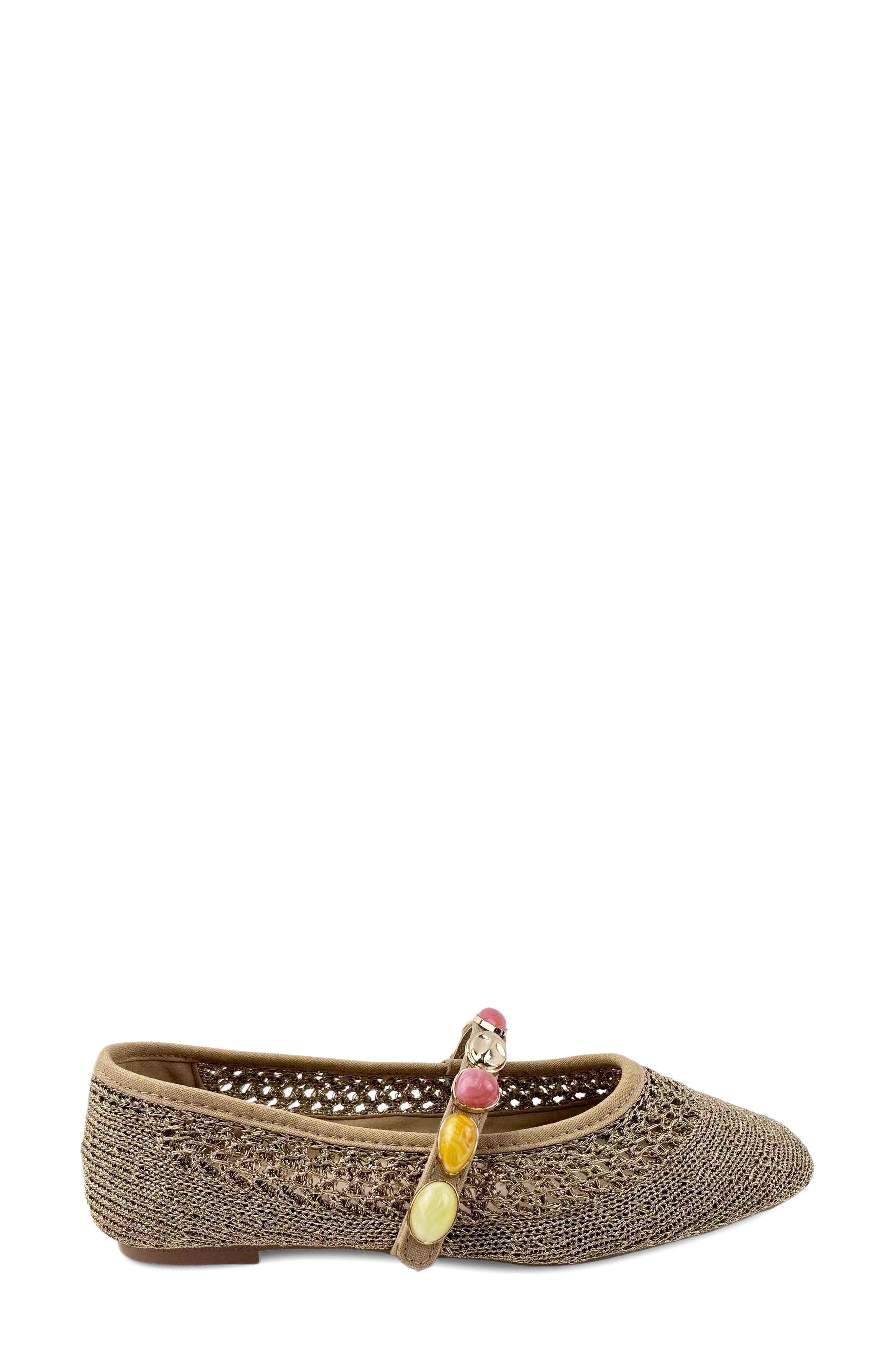 Zeta Stones Embellished Knit Ballet Flat, Alternate, color, NATURAL KNIT