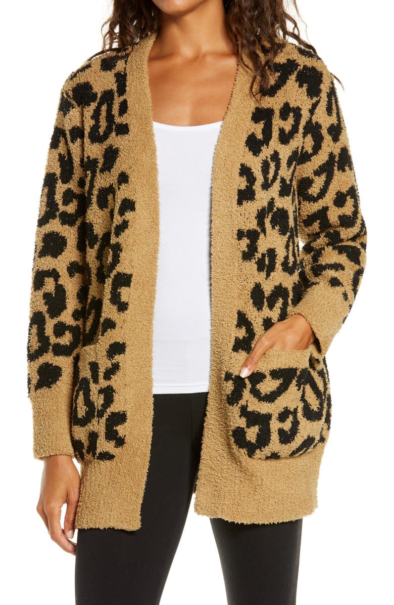 Barefoot Dreams<sup>®</sup> CozyChic<sup>™</sup> Leopard Cardigan, Main, color,