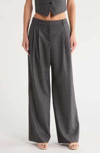 Sulli Pleated Wide Leg Wool & Cashmere Blend Pants