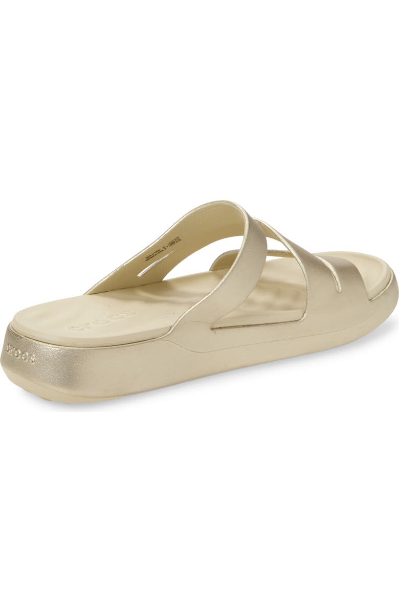 CROCS Getaway Waterproof Strappy Slide Sandal, Alternate, color, Champagne Metallic