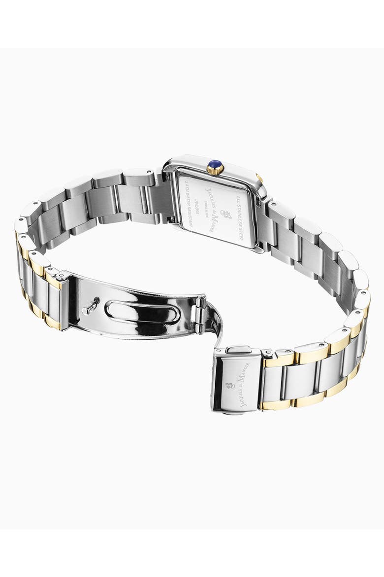 Emily II - 22mm, White Dial, Two-Tone Gold & Silver Stainless Steel, Rectangular Ladies Watch, Alternate, color, White