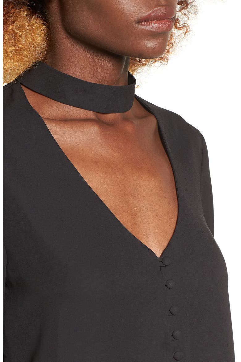Sweet Symphony V-Neck Blouse, Alternate, color, BLACK