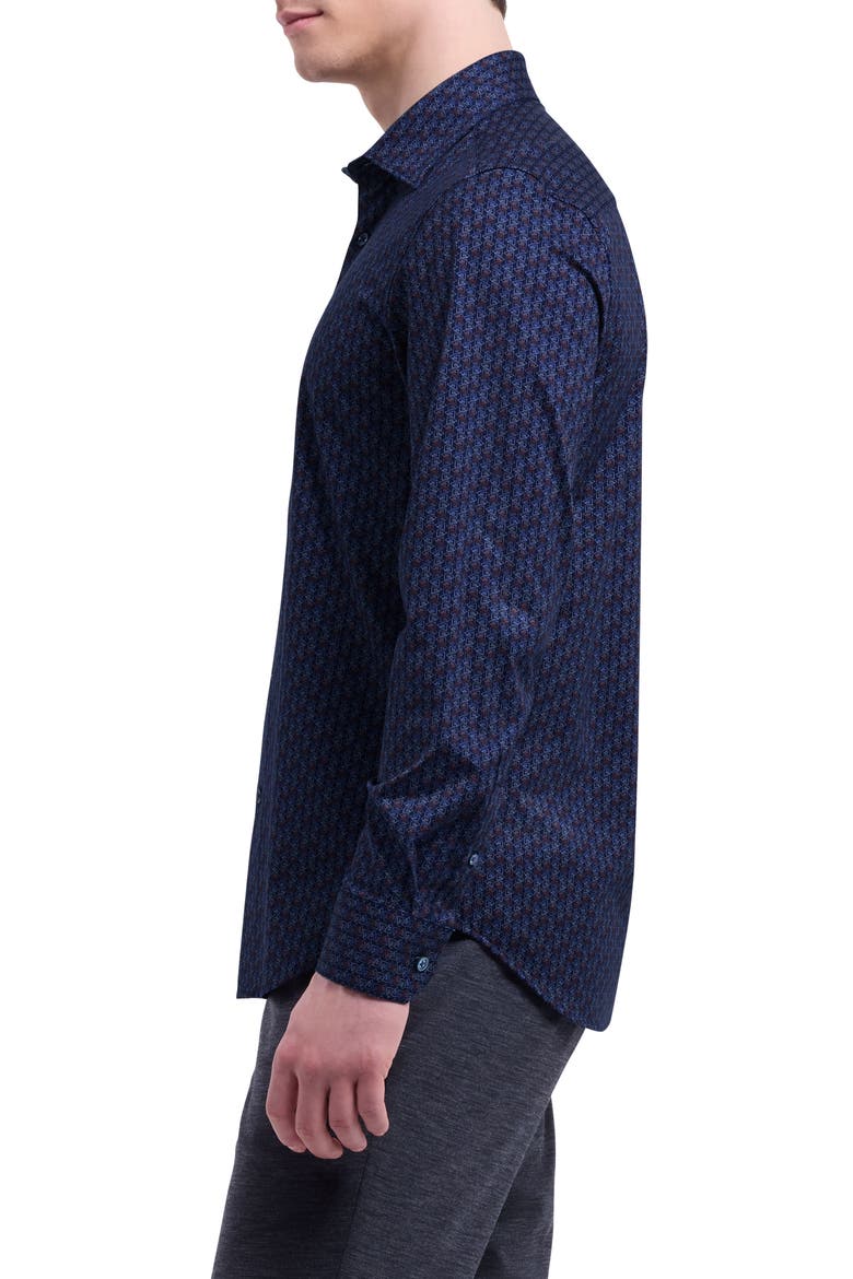 James OoohCotton® Geo Print Button-Up Shirt, Alternate, color, NAVY
