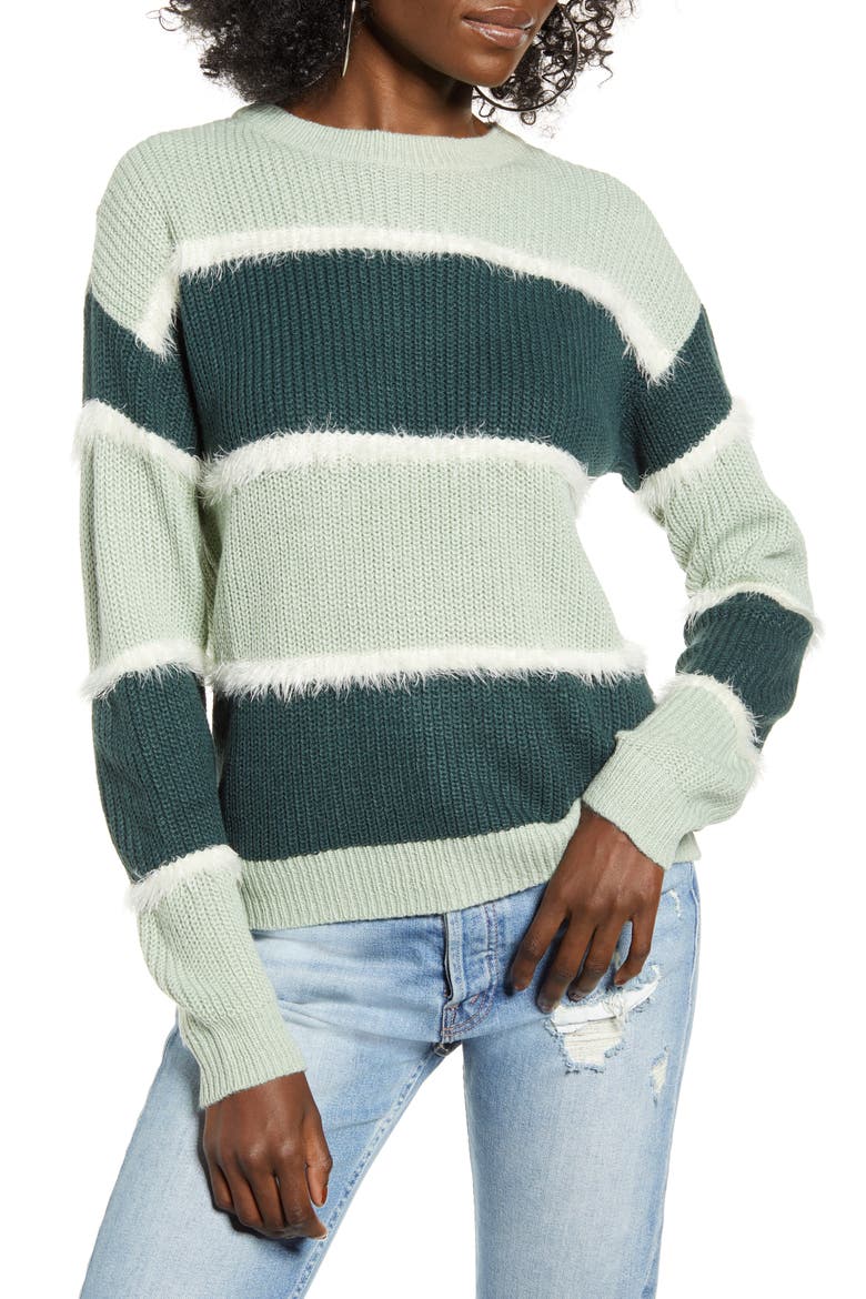 Josephine Stripe Sweater, Main, color, JADEITE