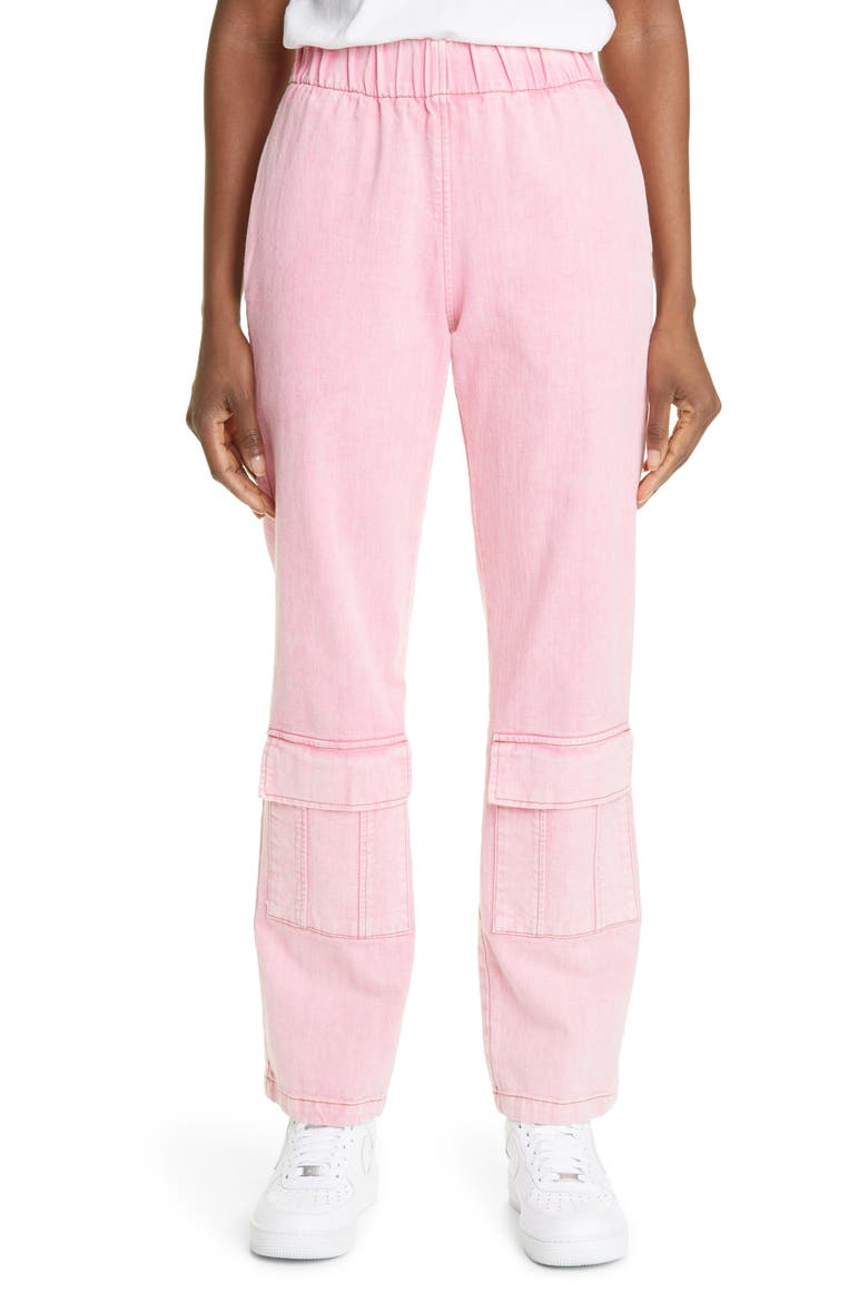 Unisex Calvin Washed Cargo Jeans, Main, color, PINK
