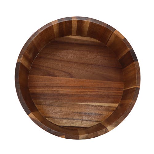 Megachef 9.75 Inch Large Acacia Wood Salad Bowl In Brown