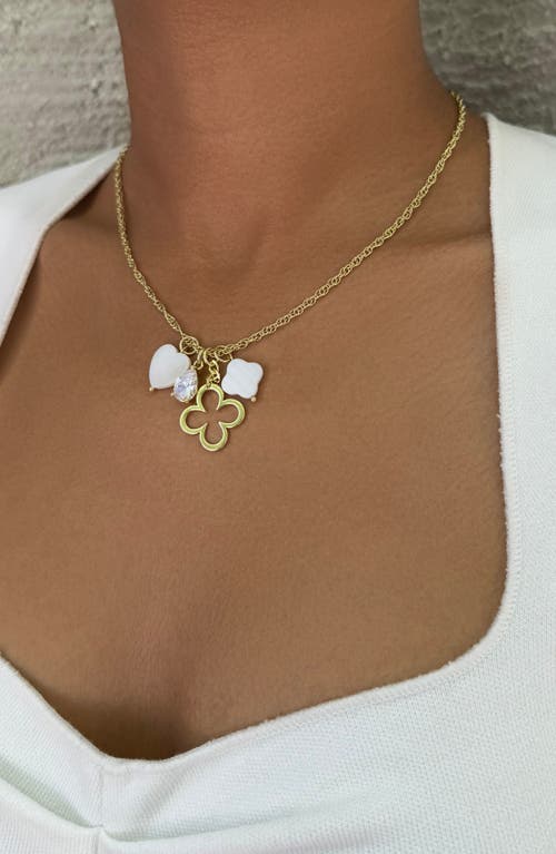 Adornia 14k Gold Plated Clover Charm Necklace In Gold