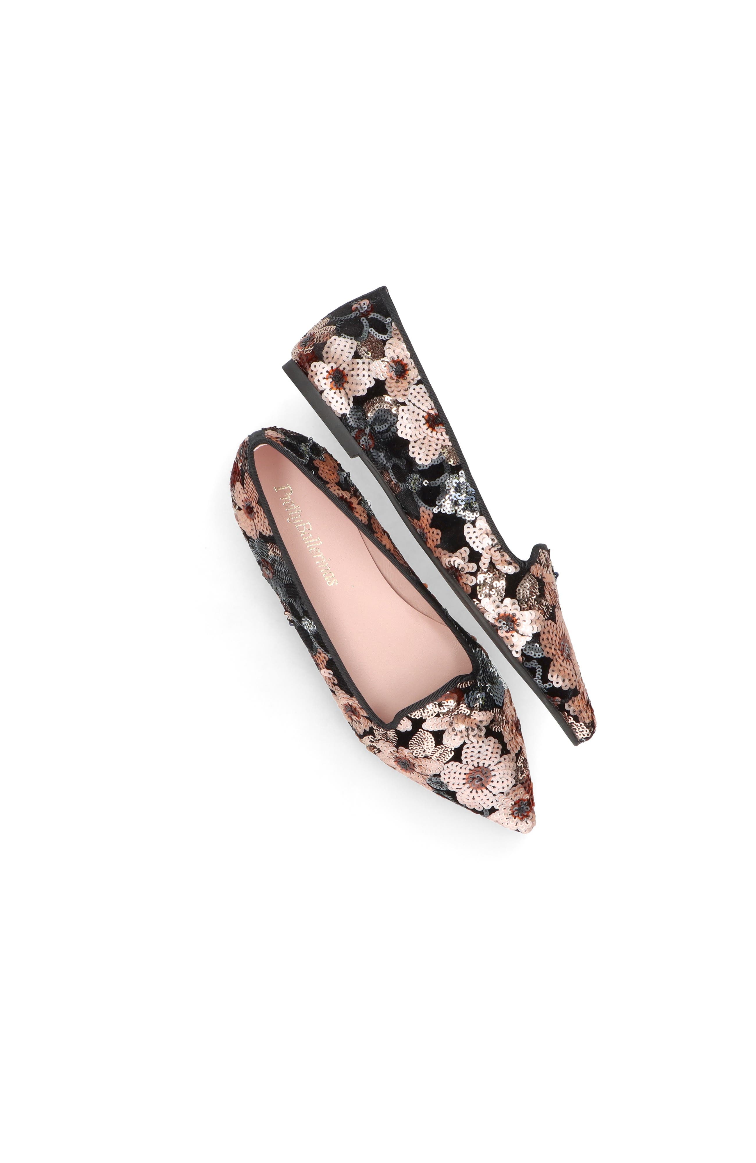 Pretty Ballerinas Pointed Toe Sequinned Loafer, Alternate, color, Pink