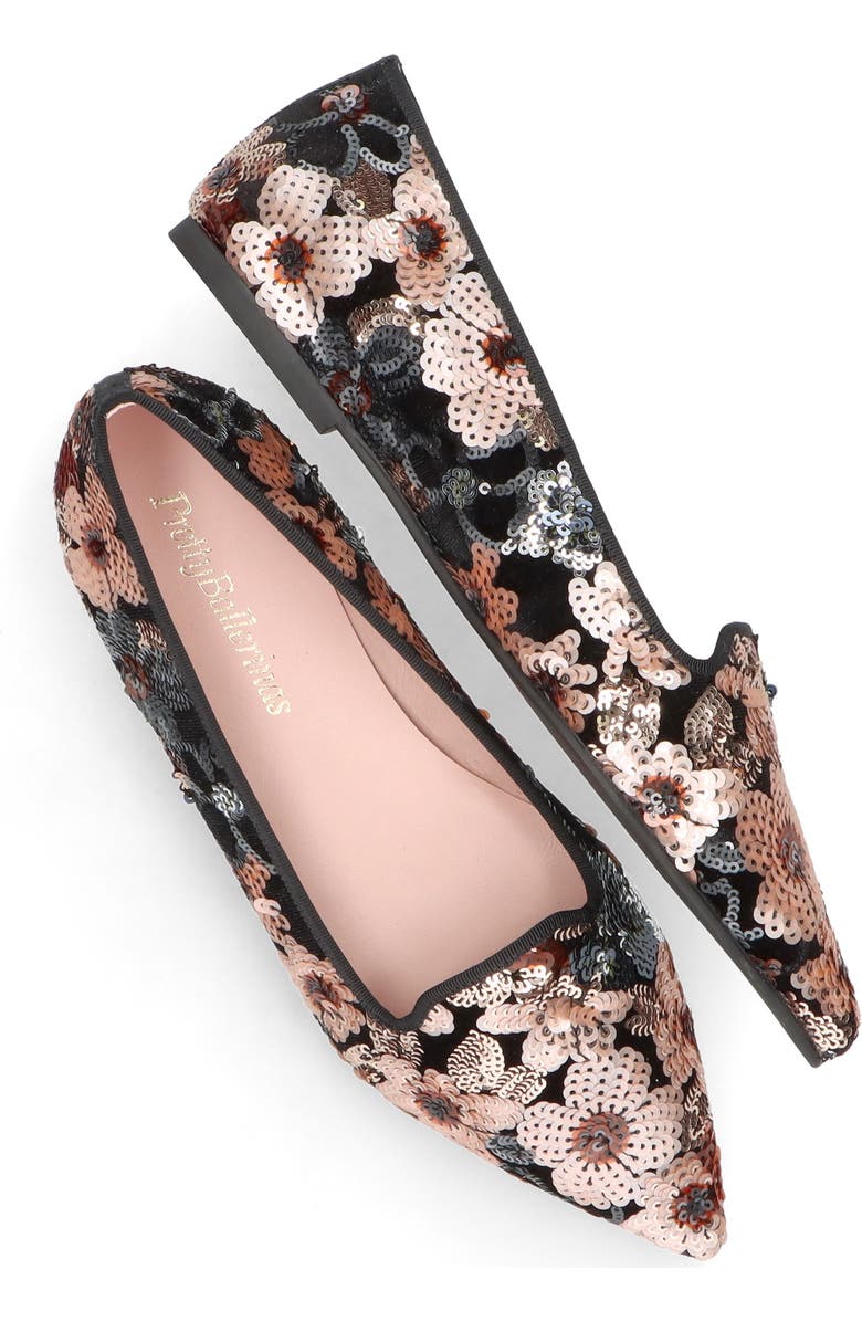 Pretty Ballerinas Pointed Toe Sequinned Loafer, Alternate, color, Pink