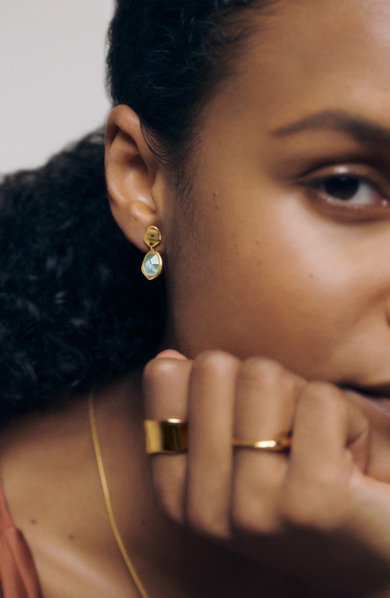 Monica Vinader Odyssey Aquamarine Drop Earrings, Alternate, color, 18Ct Gold Vermeil